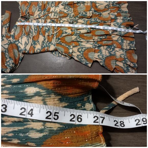 ULLA JOHNSON Naiya Dress Metallic Ruffle Mini Size 6 - Picture 9 of 16